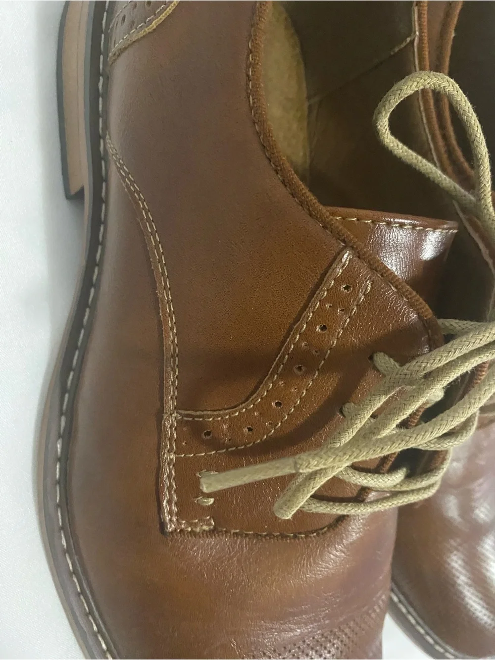 Men’s Steve Madden Brown Leather Lace Up Oxford Size 9.5 Used